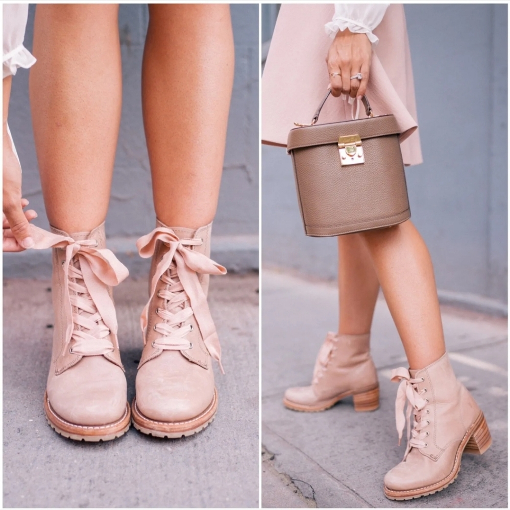 Frye Sabrina Size 7 Lace Up Pink